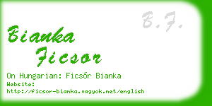 bianka ficsor business card
