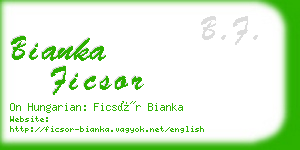 bianka ficsor business card